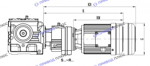 Червячный мотор-редуктор S/SA/SH/SF/SAF/SHF97-Y180L4-22-9,55-A-M1-0⁰
